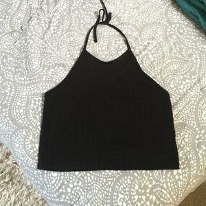 Cute black halter crop top!